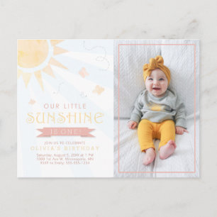 Carte Postale Notre petit papillon d'aquarelle soleil Anniversai