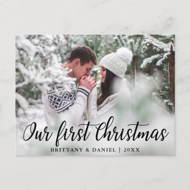Carte Postale Notre première photo en couple de Noël (Devant)