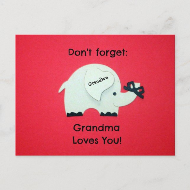 Carte Postale N'oublie pas : Grand-mère t'aime ! Grandson (Devant)