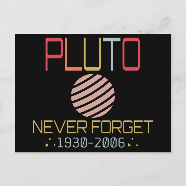 Carte Postale N'Oubliez Jamais Pluto Retro Funny Space, Science (Devant)