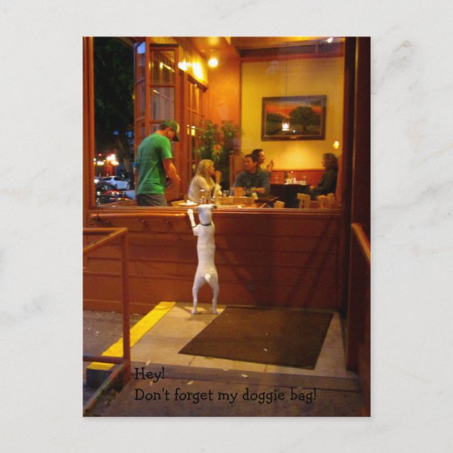 Carte Postale N'oubliez pas mon sac de chienchien ! (Devant)