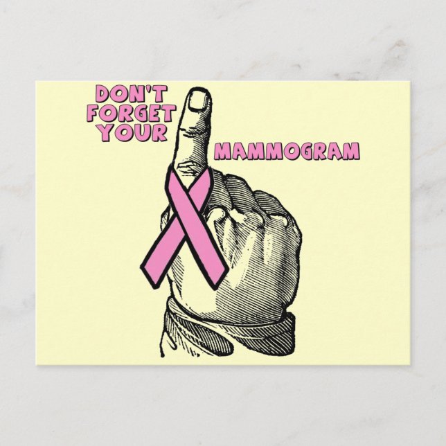 Carte Postale N'oubliez pas votre mammographie (Devant)