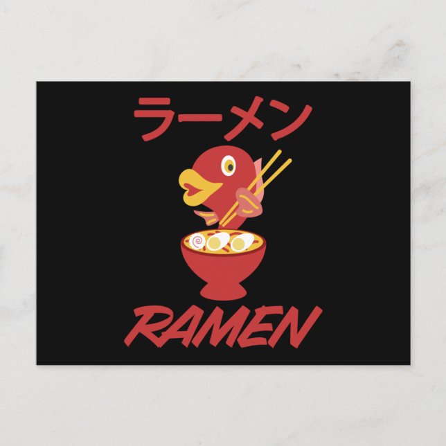 Carte Postale Nouilles Poisson Anime Manga Drôle Japon Otaku Cha (Devant)