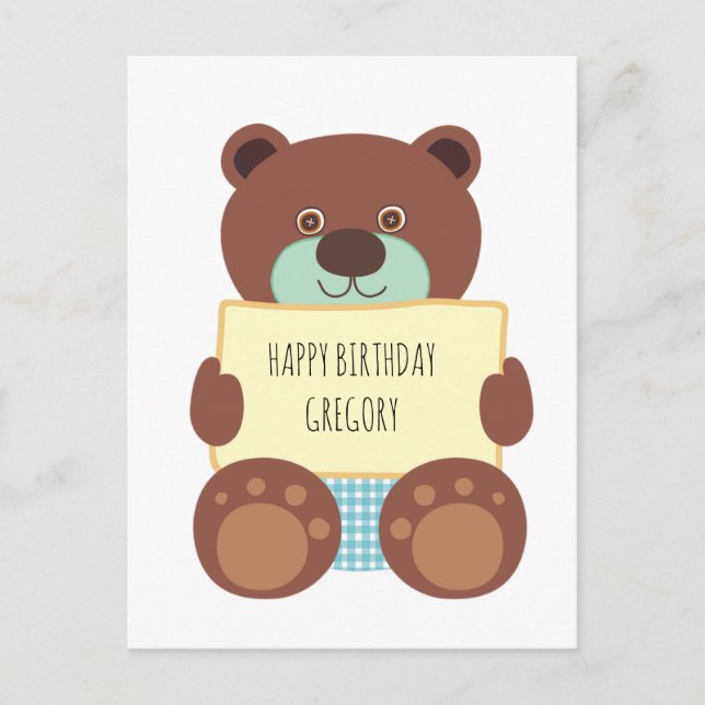 Carte Postale Nounours Joyeux Anniversaire (Devant)