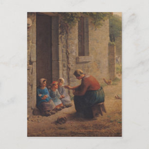 Carte Postale Nourrir les jeunes, 1850