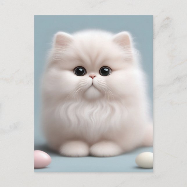 Carte Postale Nourriture Perse Chat Kitten (Devant)