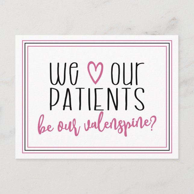 Carte Postale Nous aimons nos patients, chiropratique (Devant)
