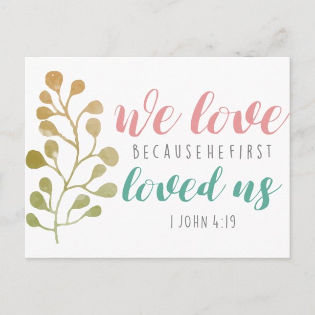 Carte Postale Nous aimons parce que BIBLE VERSE POSTCARD (Devant)