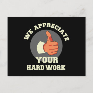 Carte Postale Nous Apprécions Votre Travail Dur