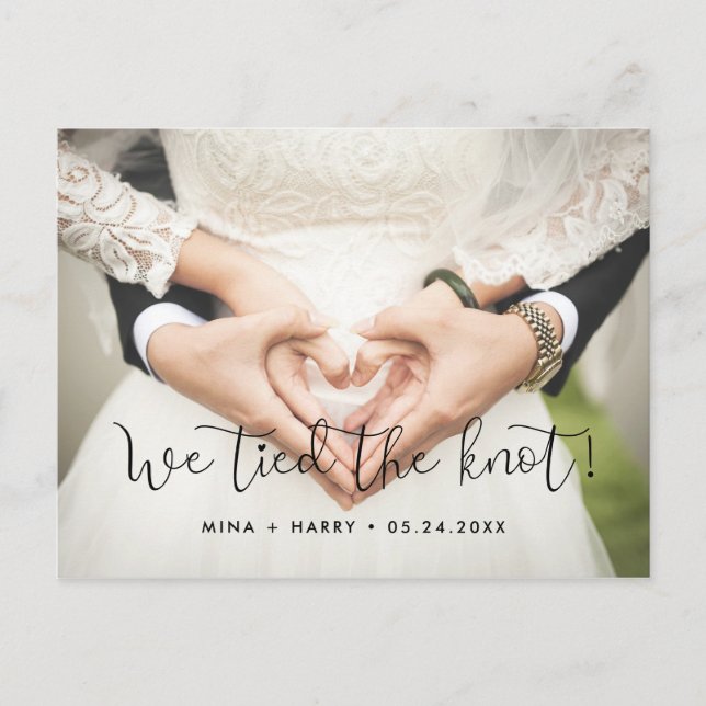 Carte Postale Nous avons attaché le noeud photo mariage Whimsica (Devant)