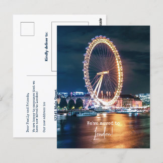 Carte Postale Nous avons déménagé à London Moving Faire-part