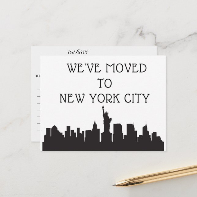 Carte Postale Nous avons déménagé à New York (Devant/Arrière en situation)
