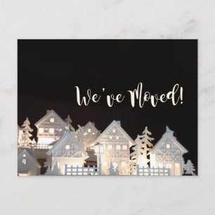 Carte Postale Nous avons déménagé des maisons de Noël éclairées