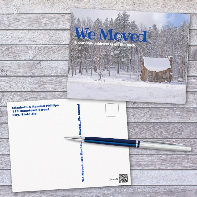 Carte Postale Nous Avons Déménagé Faire-part Russe Cabine En Nei (Créateur téléchargé)
