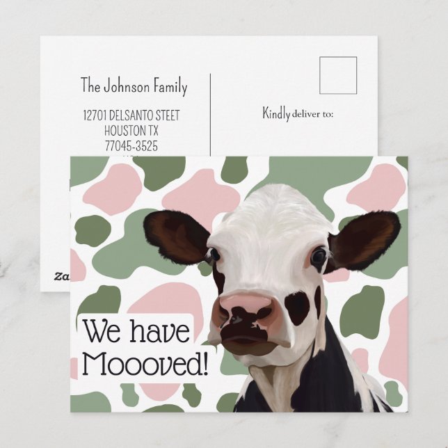 Carte Postale Nous Avons Déménagé Le Plaisir Et La Faire-part Pu (Devant / Derrière)