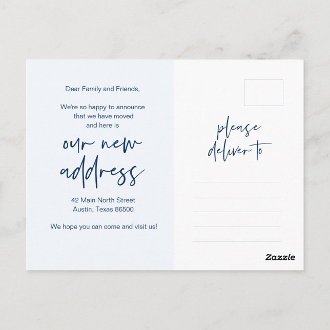 Carte Postale Nous avons déménagé, Nouveau Faire-part d'adresse  (Dos)