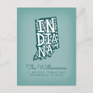 Carte Postale Nous avons déménagé   Nouvelle adresse   Indiana