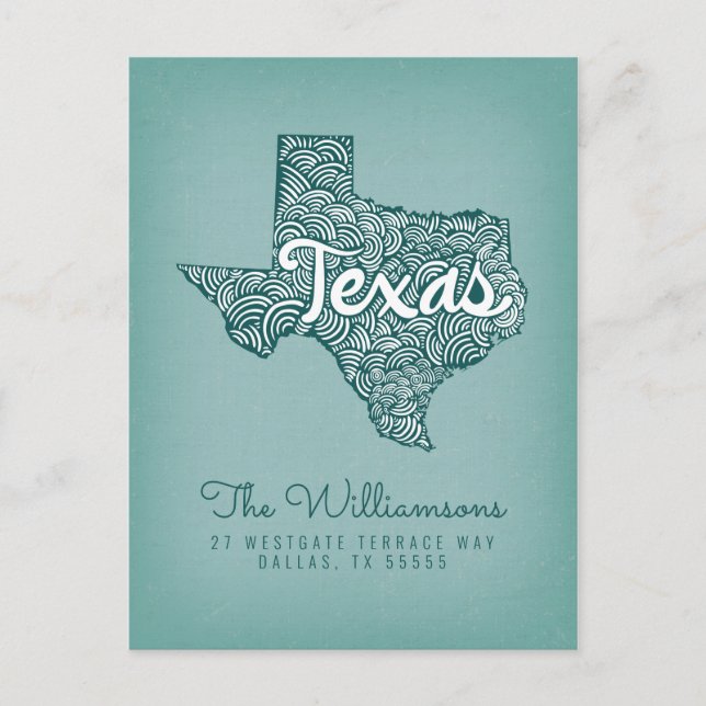 Carte Postale Nous avons déménagé | Nouvelle adresse | Texas (Devant)