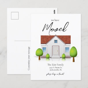 Carte Postale Nous Avons Déménagé Nouvelle Maison Simple Minimal