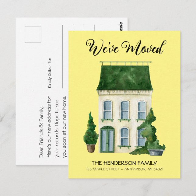 Carte Postale Nous avons déménagé une nouvelle maison Faire-part (Devant / Derrière)
