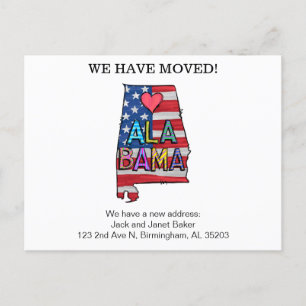 Carte Postale Nous avons déplacé Alabama State Postcard