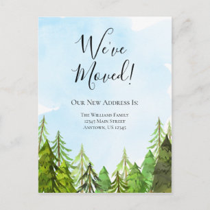 Carte Postale Nous avons déplacé Aquarelle Arbres Wilderness Mov