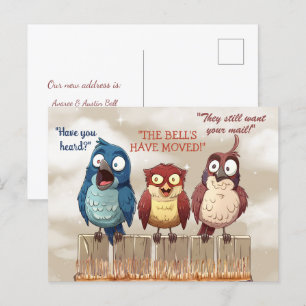 Carte Postale Nous avons déplacé des oiseaux amusants sur la clô