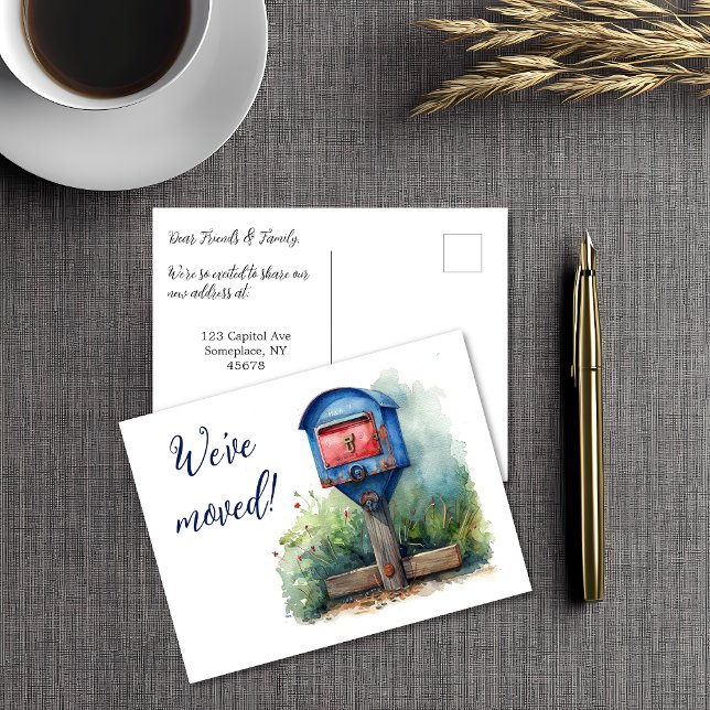 Carte Postale Nous avons déplacé la boîte aux lettres (Créateur téléchargé)