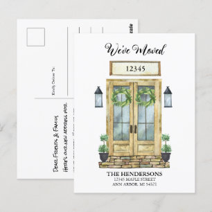 Carte Postale Nous avons déplacé la porte d'aquarelle Faire-part