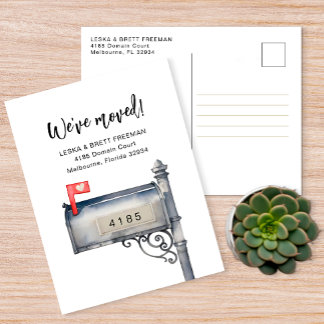 Carte Postale Nous avons déplacé le Faire-part de déplacement de