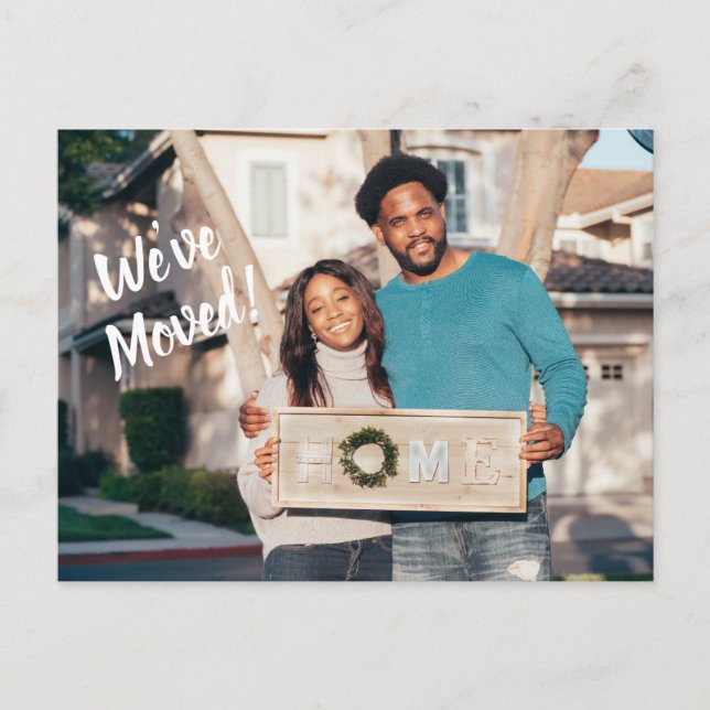 Carte Postale Nous avons déplacé le Faire-part photo (Devant)