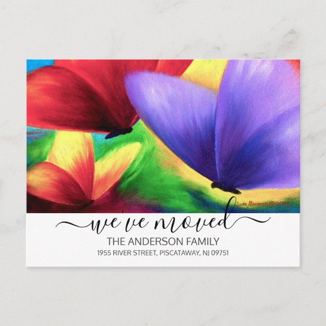 Carte Postale Nous avons déplacé le papillon Faire-part de dépla (Devant)