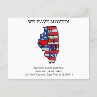 Carte Postale Nous Avons Déplacé Les États Illinois Déménager Le