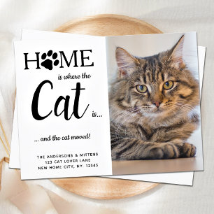 Carte Postale Nous avons Déplacé Photo Chat Nouvelle Adresse Ani