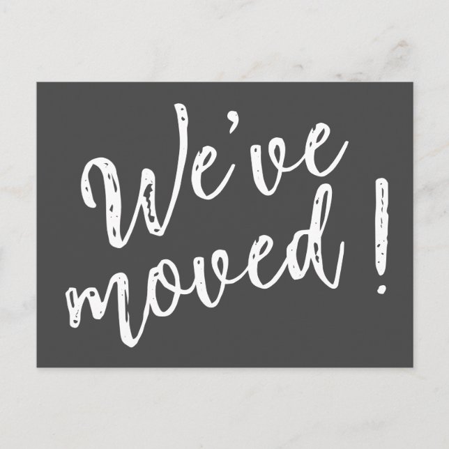 Carte Postale Nous avons déplacé un script manuscrit moderne (Devant)