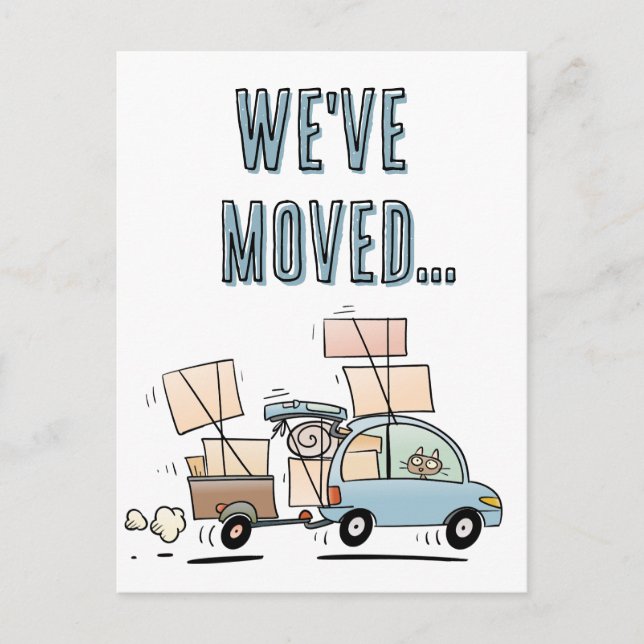 Carte Postale Nous Avons Déplacé Une Nouvelle Adresse Drôle Cart (Devant)