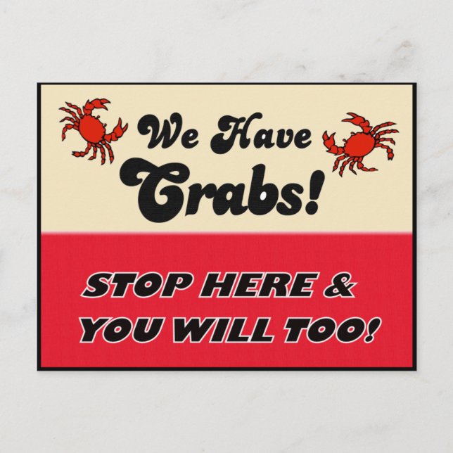 Carte Postale Nous Avons Des Crabes ! (Devant)