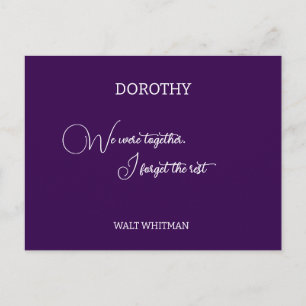 Carte Postale Nous étions ensemble Walt Whitman personnalisé