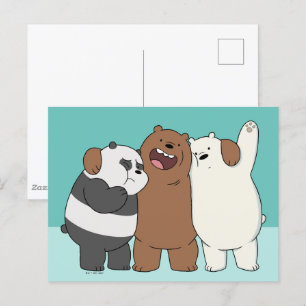 Carte Postale Nous, Groupe Ours Nus Hug