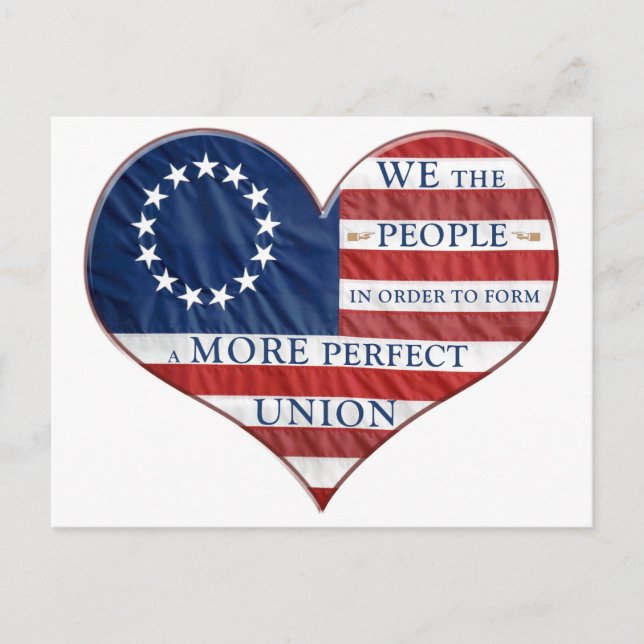 Carte Postale Nous Le Peuple Le Coeur Du Drapeau Américain (Devant)