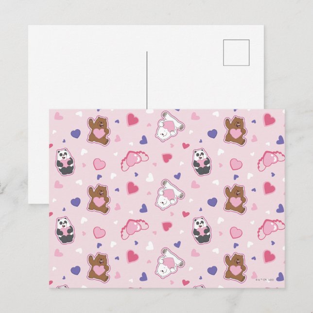 Carte Postale Nous les ours nus - Valentine Hearts Motif (Devant / Derrière)