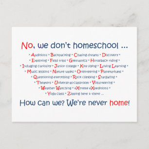 Carte Postale Nous n'avons pas d'école à domicile
