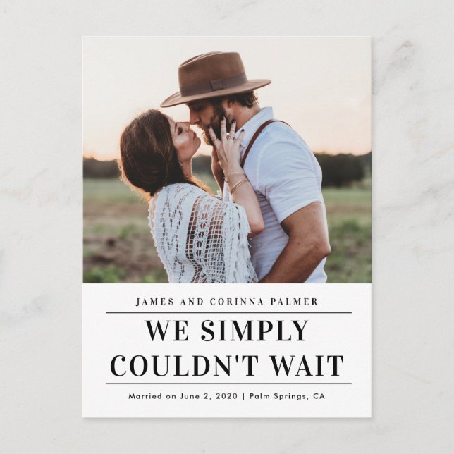 Carte Postale Nous ne pouvions pas attendre le faire-part mariag (Devant)