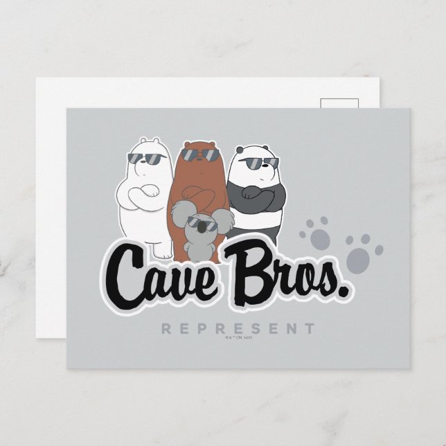 Carte Postale Nous Ours Nus - Bros Grotte. Représenter (Devant / Derrière)