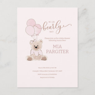 Carte Postale Nous Pouvons Bearly Teddy Bear Baby shower Budget 