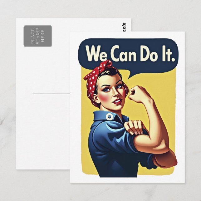 Carte Postale Nous Pouvons Le Faire | Feminisme célèbre (Devant / Derrière)