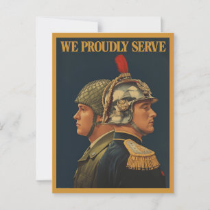 Carte Postale Nous Serons Fièrement Des Militaires Vintages