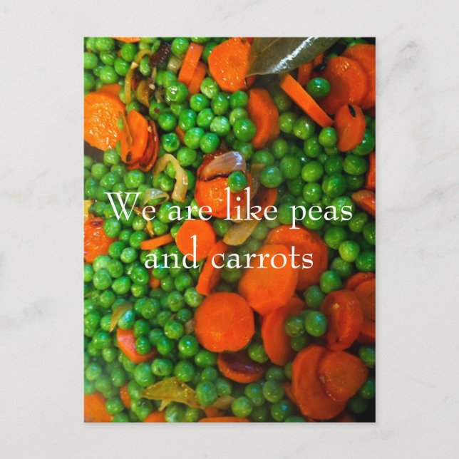 Carte Postale Nous sommes comme des petits pois et des carottes (Devant)