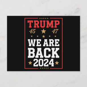 Carte Postale Nous sommes de retour Trump USA Flag Election Winn