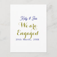 Nous sommes fiancés violet or nom date élégant sim
